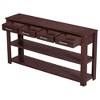 HDZNVF Stylish Entryway Console Table with 4 Drawers and 2 Shelves, Brown - 4 of 4