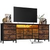 70" Long Dresser TV Stand 13 Chest of Fabric Drawers Dresser & Power Outlets and LED Lights,for Up to 80" TV, Entertainment Center for Bedroom - 3 of 4
