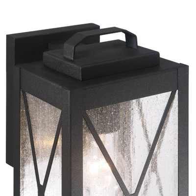 Charleston Black Metal and Glass Farmhouse Wall Sconce