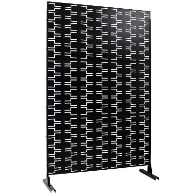 Grungis 76" H×48" W Freestanding Privacy Fence with Rectangle Shape,Steel Outdoor Privacy Screen for Balcony,Patio,Garden