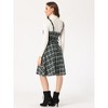 INSPIRE CHIC Women's Plaid Sleeveless Tie Back A-Line Overall Pinafore Dresses - 4 of 4