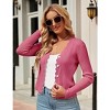 Coolmee Women's Cropped Cardigan Knit ShrugsTops V Neck Button Down Sweaters - 4 of 4