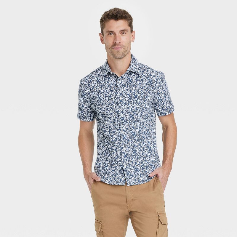 Men's Short Sleeve Slim Fit Button-Down Shirt - Goodfellow & Co™, 1 of 7
