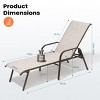 Pellebant Set of 2 Outdoor Chaise Lounge Chairs 6 Positions Adjustable Heavy Duty  Aluminum Frame 270lb Capacity for Poolside Garden Courtyard - 2 of 4