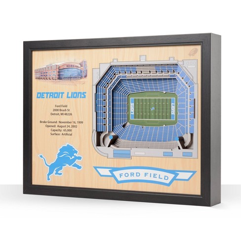 Nfl Detroit Lions 25-layer Stadiumviews Lighted End Table : Target