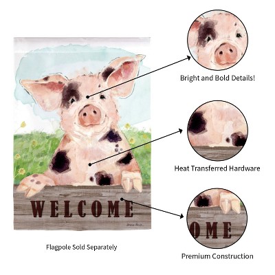 Charming Spotted Pig Suede Garden Flag 12.5" x 18"