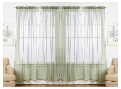 J&V TEXTILES 4-Pieces Sheer Solid Sheer Window Curtains 55x84 - Window Treatment Rod Pocket Voile Drape/Panel Sets for Patio Door