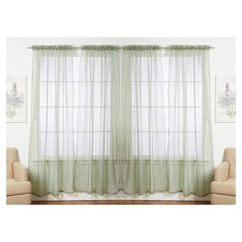 J&V TEXTILES 4-Pieces Sheer Solid Sheer Window Curtains 55x84 - Window Treatment Rod Pocket Voile Drape/Panel Sets for Patio Door