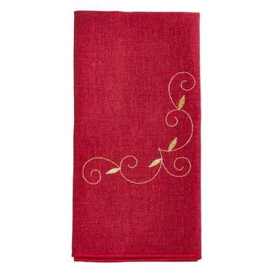 Saro Lifestyle Napkins With Embroidered Holiday Design (Set of 4)