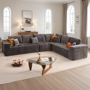 XIZZI Modular Sectional Sofa Couch, L/U-Shape Upholstered Couch, Modern Minimalist Couches for Living Room, Free Combination Deep Seat Corner Couch - 1 of 4