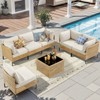 Buenhomino Patio Furniture Set – Outdoor Sectional Wicker Sofa with Cushions, All-Weather PE Rattan Conversation Set for Garden, Balcony & Poolside - 2 of 4