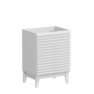 APRILSOUL  Bathroom Vanity, Mid-Century Bathroom Vanity with 2 Soft Closing Doors, Freestanding Bathroom with Wood Grain Laminate - 1 of 4