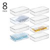 mDesign Plastic Kitchen Pantry/Fridge Storage Organizer, Hinge Lid 6 Pack, Clear - 2 of 4