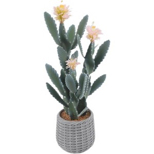 Artificial Cactus, Tall Fake Big Cactus Potted Faux Cacti Plants in Pot Lifelike Potted for Balcony Living Room Kitchen Office Patio Entranceway - 1 of 4