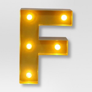 Marquee Letter Light Brass F - Threshold , Gold