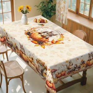 LOVEVOOK Fall Tablecloth, Thanksgiving Tablecloth, Pumpkin Table Cloth, Autumn Harvest for Christmas, Holiday, Birthday, Harvest - 1 of 4