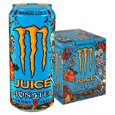 Monster Juice Mango Loco Energy + Juice Drink - 4pk/16 fl oz Cans