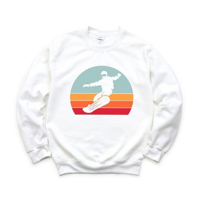 Simply Sage Market Women's Graphic Sweatshirt Snowboard With Stripes