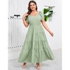 Clearlove Women's Plus Size Summer Dresses Sweetheart Neck Ruffle Short Sleeve Casual Boho Floral Pleated Long Dress. - 3 of 4