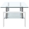 vidaXL Coffee Table White and Transparent 37.4Inchx21.7Inchx15.7Inch Tempered Glass - 3 of 4