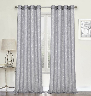 GoodGram 2 Pack: Metallic Geo Semi Sheer Grommet Window Curtain