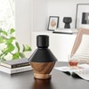 Milo Diamant Revese Hourglass Modern Two Tone Tabletop Vase - Black and Walnut - 2 of 4