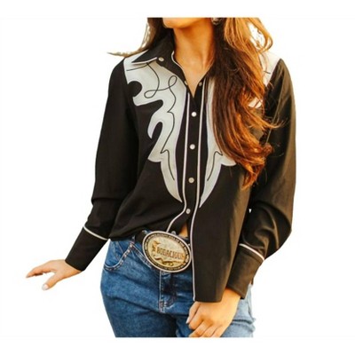 Women's Embroidery Yoke Button Down Shirt - L&B Creations