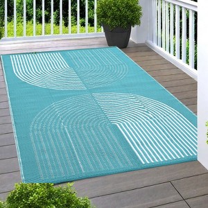 Waterproof Outdoor Backyard Rug, Reversible Plastic Straw Rug Outside Mat for Camping, Picnic, Deck & RV - 1 of 4