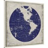 30"x30" Blueprint Map I by Elizabeth Medley: Hand-Stretched, Modern Decor - Amanti Art - 2 of 4