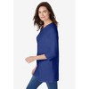 Woman Within Plus Size Perfect Three-Quarter Sleeve Crewneck Tunic - 4 of 4