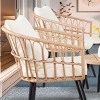 5-Piece Rattan Patio Seating Set,Outdoor Patio Accent Chair Set Of 2,Coffee Table,2 Ottoman,Patio Chair And Ottoman Set -Maison Boucle - 4 of 4