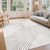 Modern Geometric Area Rug Washable Rug with Non Slip Rubber Backing Soft Non Shedding Carpet, Indoor Low Pile Thin Foldable Mat - 2 of 4