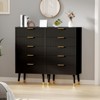 Fluted 5 Drawer Dresser, Small Storage Chest Cabinet Organizer Wood Chest of Drawers for Bedroom,Living Room,Hallway,Entryway, Black - 3 of 4
