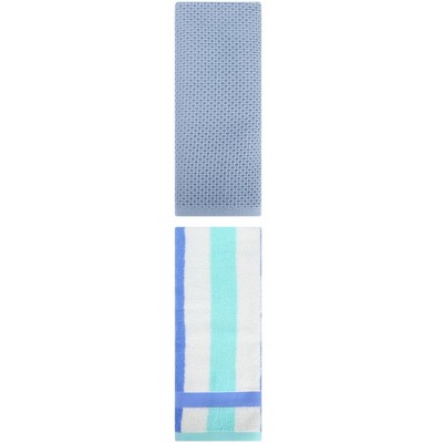 REGALWOVEN Cotton Soft Absorbent Bathroom Hand Towel for Kitchen Hotel and Spa 13" x 30"/13" x 29" 2 Pcs