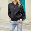 Womens Bomber Jacket Coat Fall Casual Long Sleeve Stand Collar Zip Up Lightweight Fashion Jackets Outfits with Pockets - 3 of 4
