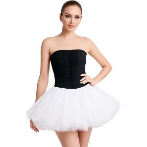 BellaSous Women’s Multi-Layered Tutu Skirt, Adult Costume Skirt for Halloween, Parties, and Dress-Up Events- White - 1 of 4