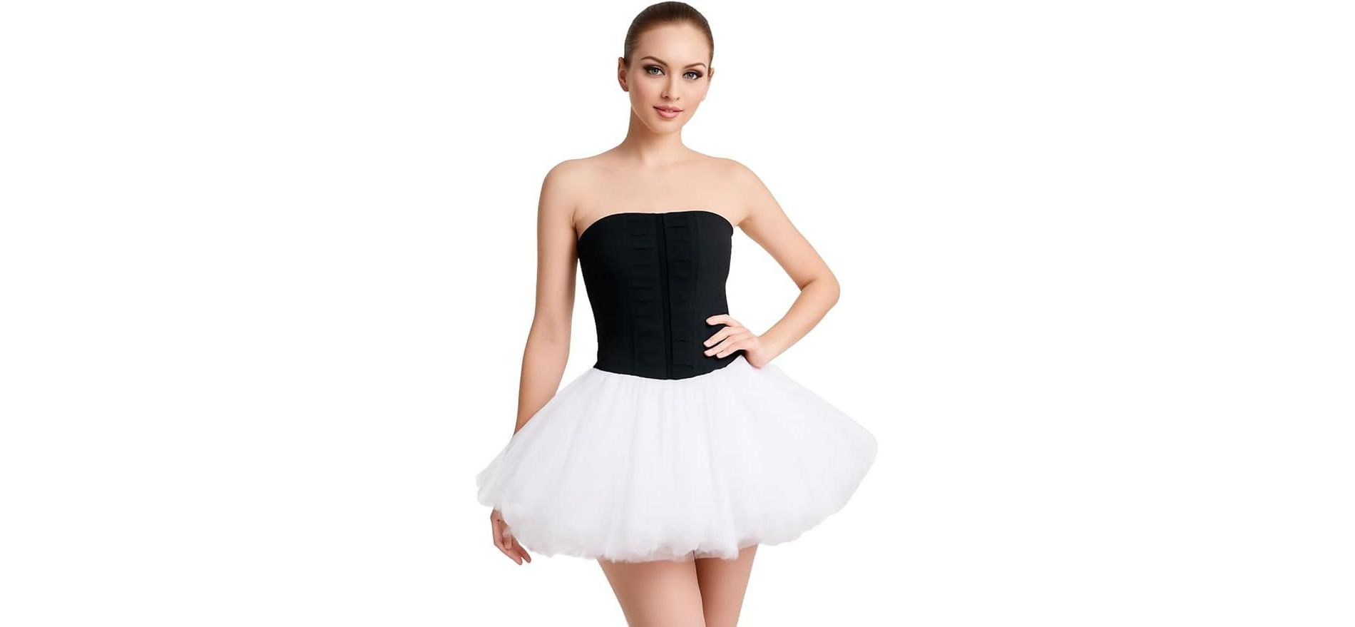 BellaSous Women’s Multi-Layered Tutu Skirt, Adult Costume Skirt for Halloween, Parties, and Dress-Up Events- White