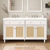 KWPZQEB 60" Bathroom Vanity with Double SMC Sink, Freestanding Vanity Cabinet with 2 Tip-Out Trays & Soft Closing Doors, Large Bath Vanity Sink Combo - 2 of 4