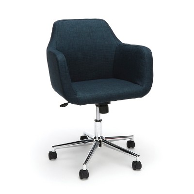 Upholstered Adjustable Home Office Chair with Wheels Blue - OFM