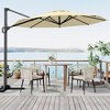 10FT Cantilever Umbrella Outdoor Patio Umbrella with Base and 360-Degree Rotation, Windproof - 2 of 4