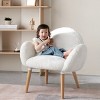 Lamb Fabric Sofa Chair,Upholstered Accent Chair With Solid Wood Beech Frame,Lazy Sofa Armchair For Living Room Hotel-Cuddlewood - 2 of 4