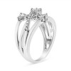 Silver 1/5 Cttw Miracle-Set Diamond Heart Cross-Over Bypass Ring - 4 of 4