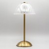 National Brand Portable and Rechargeable LED Touch Lamp with Pleated Acrylic Shade and Brushed Brass Metal Base - 2 of 3