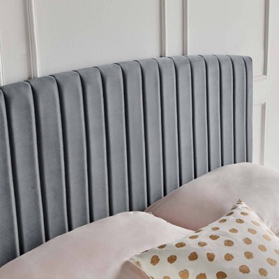 Charcoal Twin Upholstered Tufted Velvet Headboard