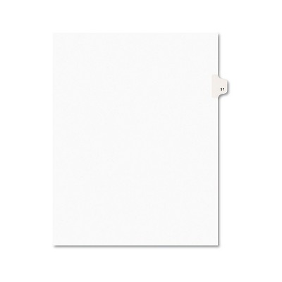 Avery-Style Legal Exhibit Side Tab Divider Title: 31 Letter White 25/Pack 01031