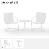 HomeStock Bates 3Pc Outdoor Metal Armchair Set with Side Table & 2 Armchairs - 2 of 4