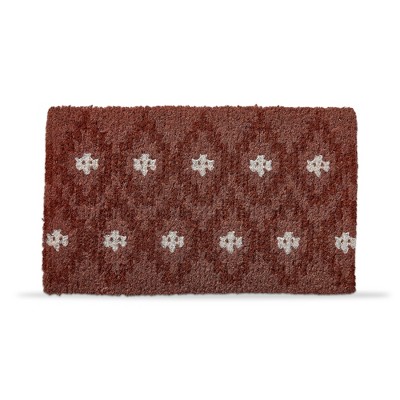 tag 1'6" x 2'6" Adobe Sugar Geometric Print Rectangle Indoor and Outdoor Coir Door Welcome Mat Blush Background