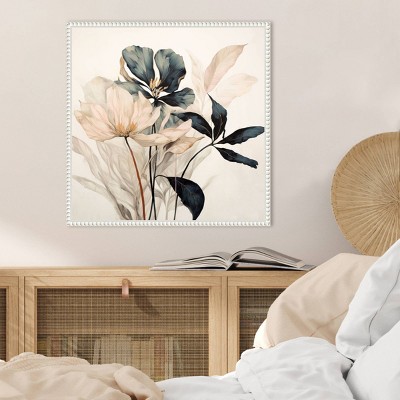 Whimsical Blossoms I White Floater Frame Canvas Print