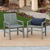 Modern Chevron Design Wood Patio Chairs,Outdoor Recliner Chairs,Sun Loungers,Garden Loungers Set Of 2 -Cuddlewood - 2 of 4