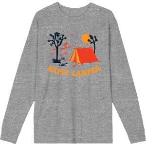 Adventure Society Happy Camper Adult Crew Neck Long Sleeve Tee - 1 of 2